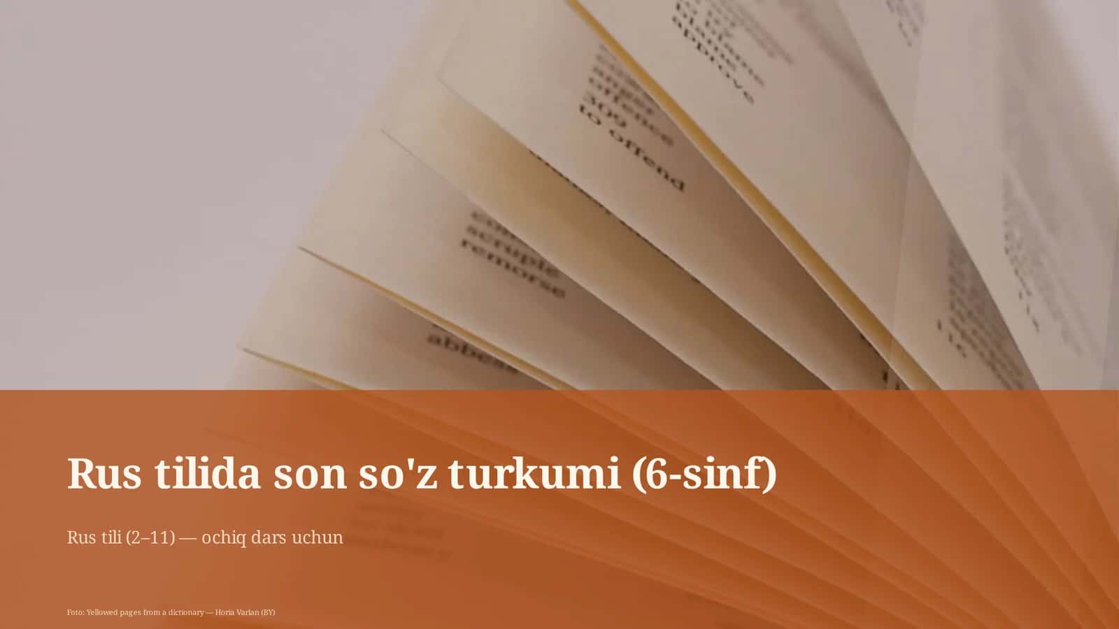 Rus tilida son so'z turkumi (6-sinf) 1