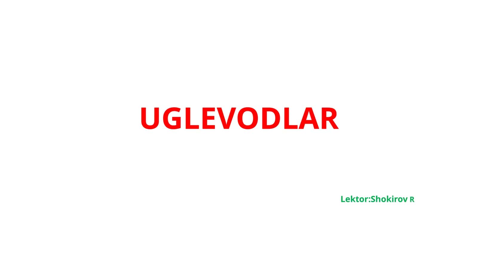 Uglevod 1