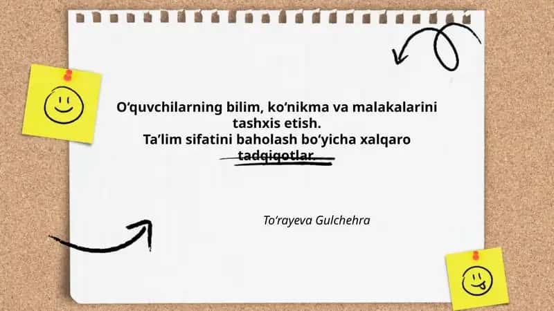 Xalqaro Baholash Dasturlari va Tashxisiy Baholash Usullari 1