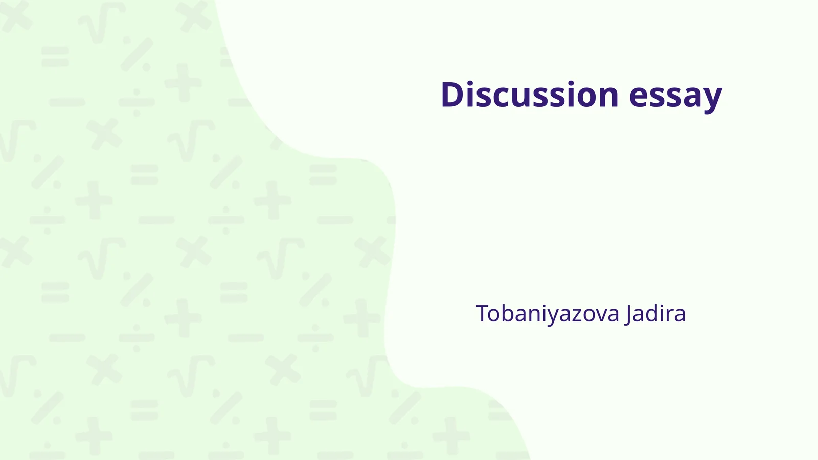Discussion essay 1