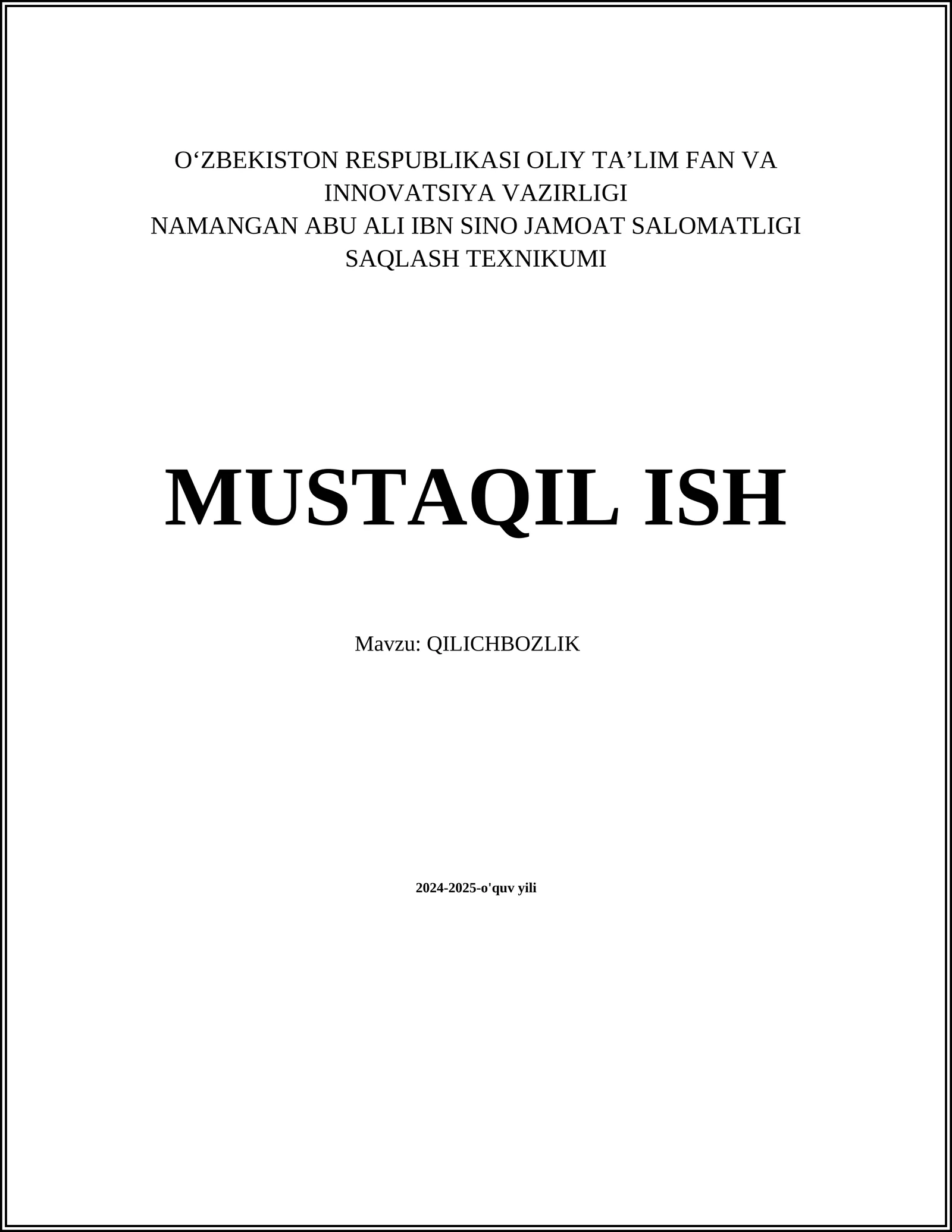 QILICHBOZLIK 1