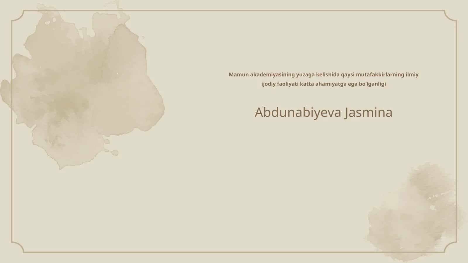 Mamun akademiyasining yuzaga kelishi 1