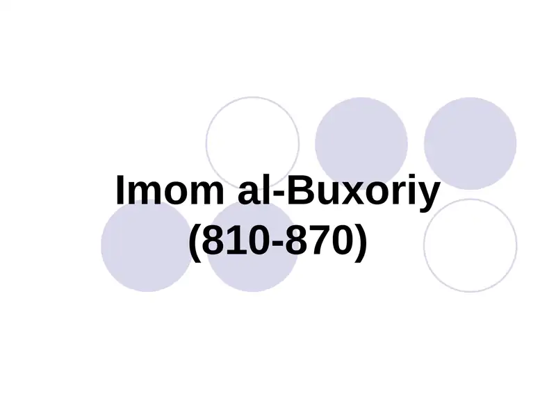 Imom al-Buxoriy(810-870) 1