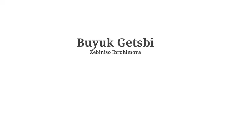 Buyuk Getsbi 1