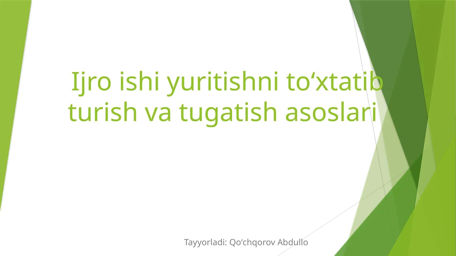 Ijro ishi yuritishni to‘xtatib turish va tugatish asoslari 1