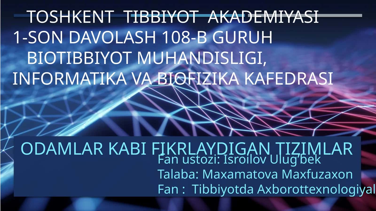 Odamlarkabifikrlaydigantizimlar 1