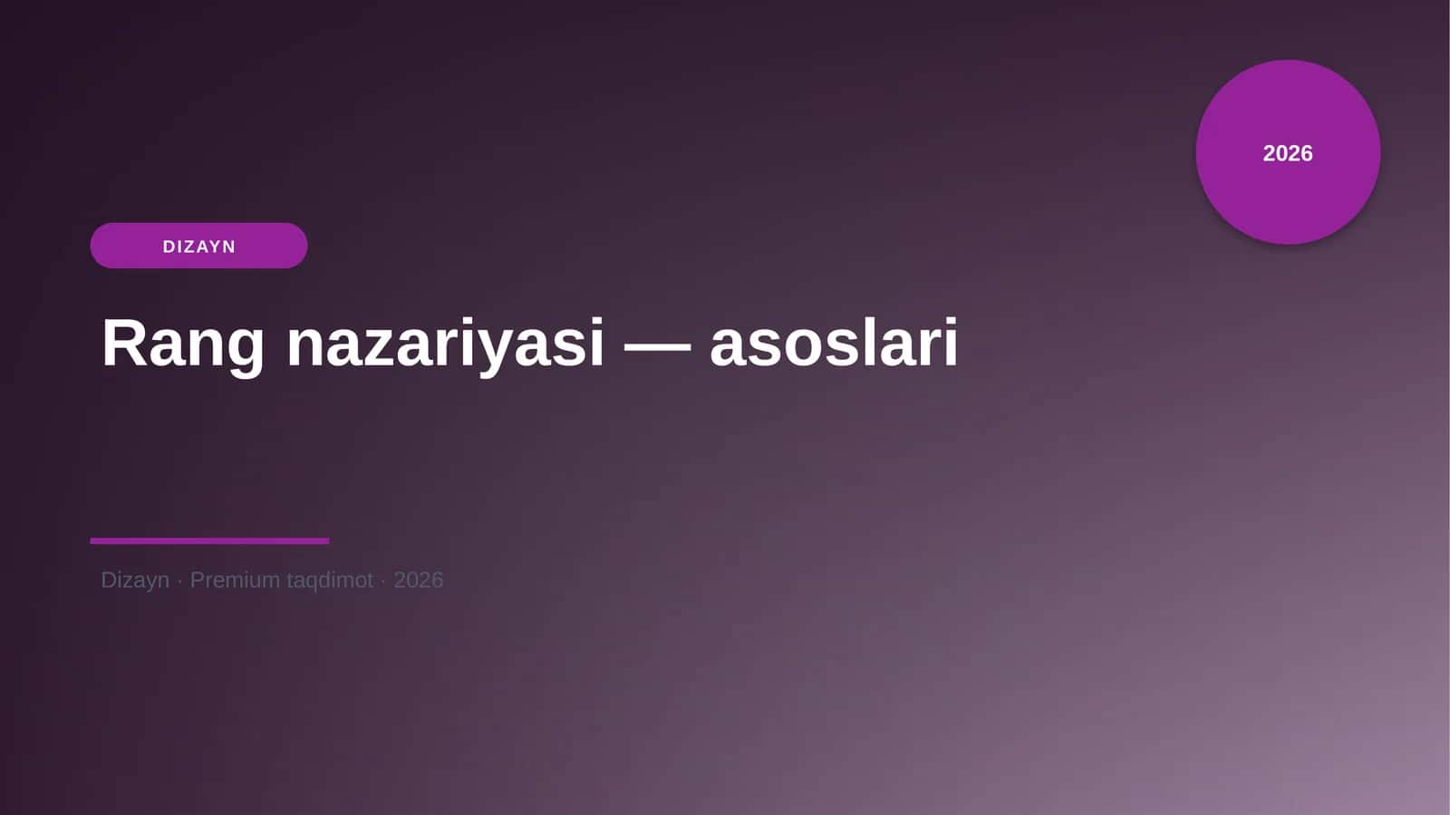 Rang nazariyasi — asoslari 1