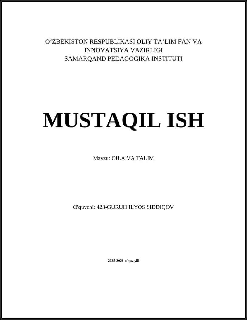 OILA VA TALIM 1