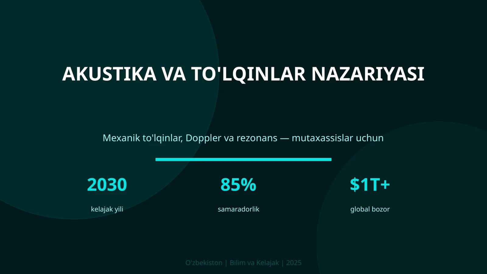 Akustika va To'lqinlar Nazariyasi 1