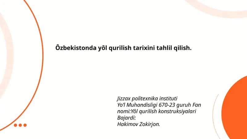 Yôl qurilish konstruksiyalari 1
