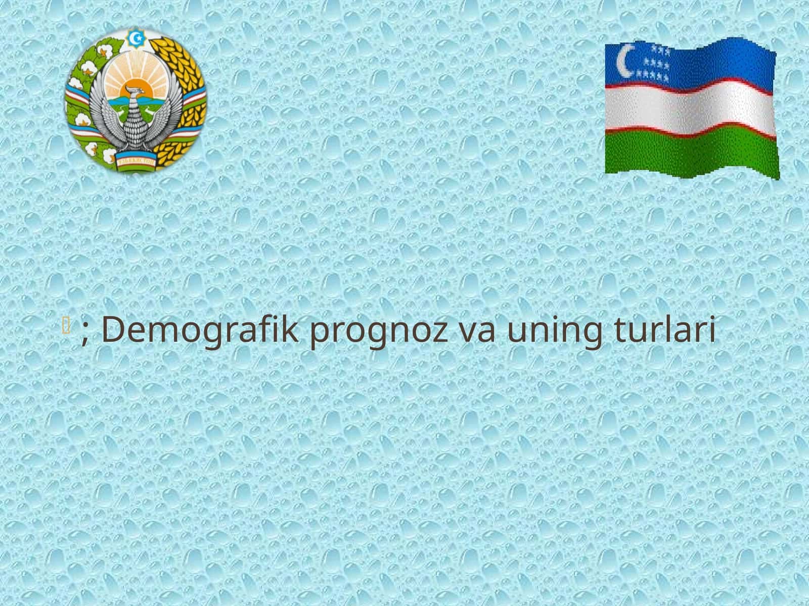 DEMOGRAFIK Prognozlar -aholi soni va tarkibidagi o'zgarishlarni, kelajakdagi demografik jarayonlar tendentsiyalarini ilmiy bashorat qilish 1