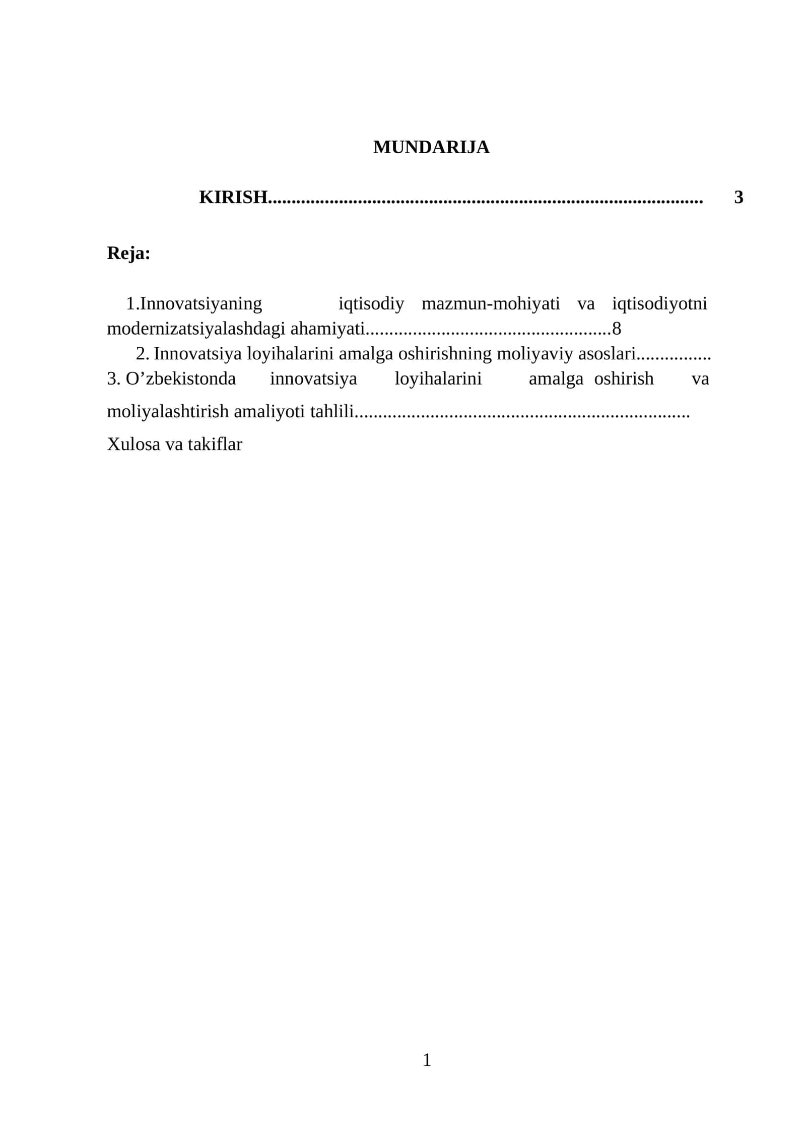 Kurs ishi mavzusining asoslanishi va uning dolzarbligi 1