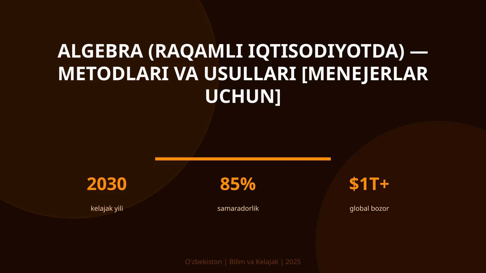 Algebra (raqamli iqtisodiyotda) — metodlari va usullari [menejerlar uchun] 1