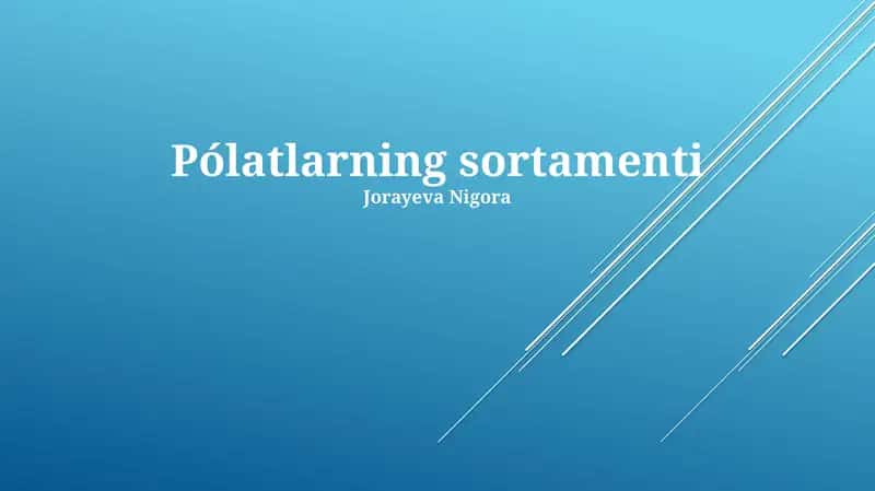 Pólatlarning sortamenti 1