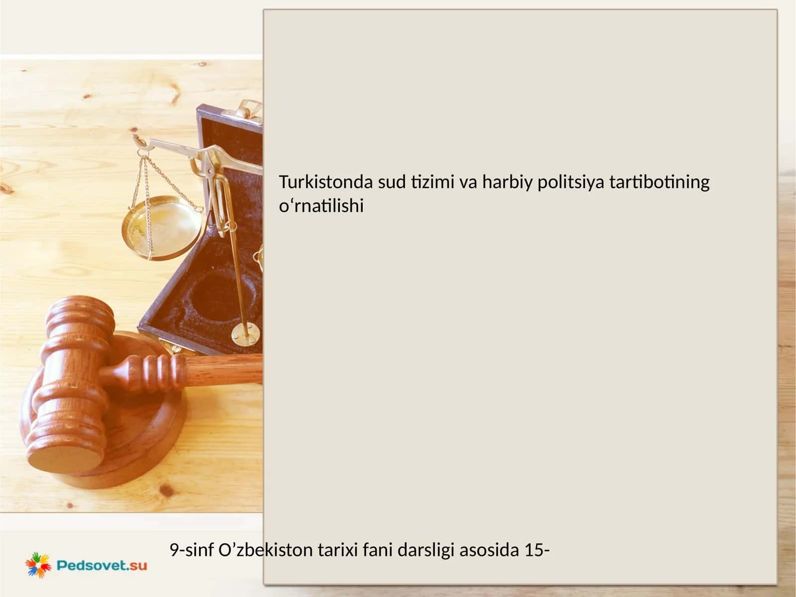 Turkistonda sud tizimi va harbiy politsiya tartibotining o'rnalishi 1