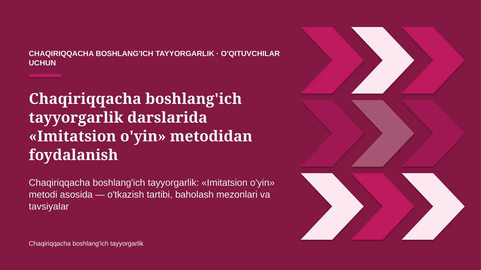 chaqiriqqacha boshlang'ich tayyorgarlik darslarida imitatsion o'yin metodidan foydalanish 4923 1