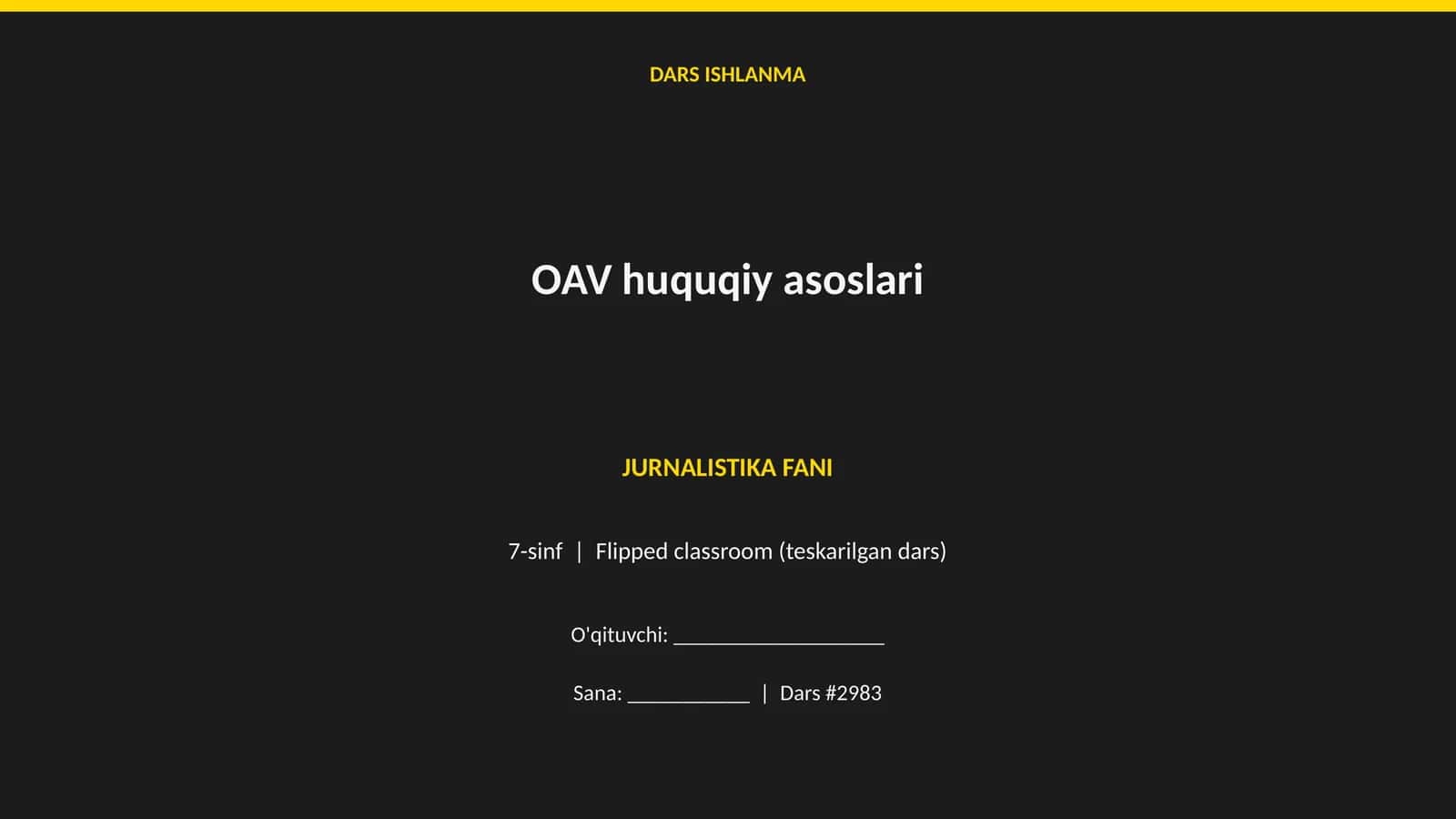 OAV huquqiy asoslari 1