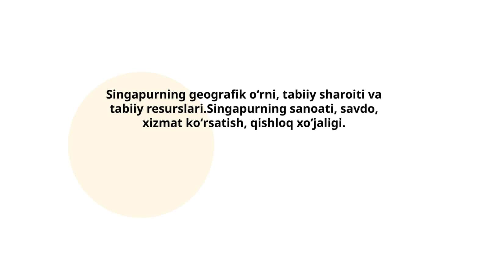Singapurning geografik oʻrni, tabiiy sharoiti va tabiiy resurslari 1