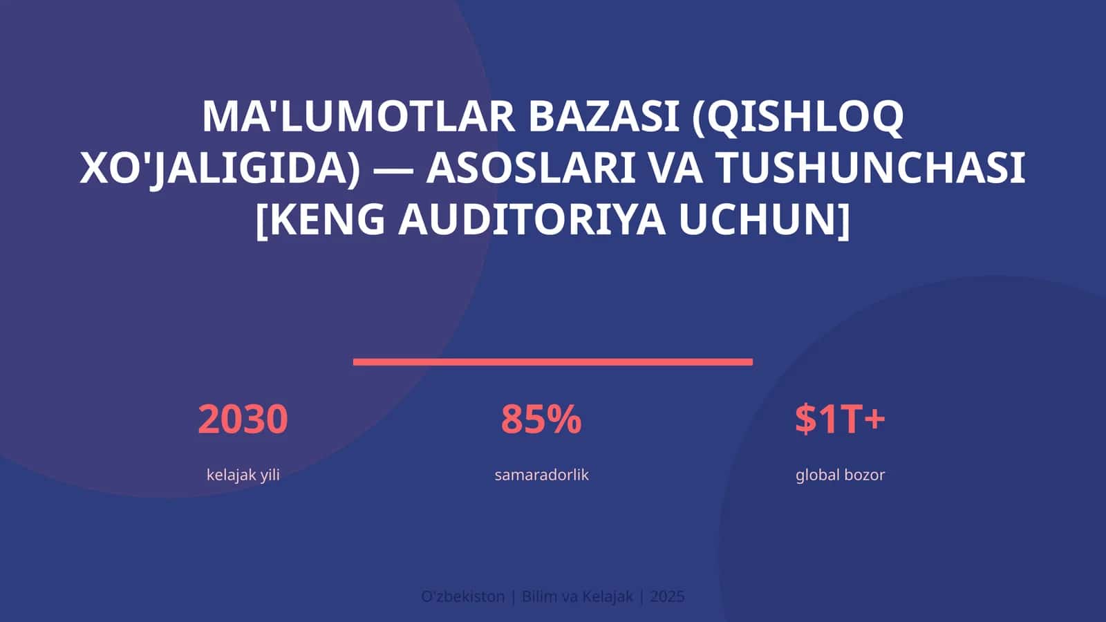 Ma'lumotlar bazasi (qishloq xo'jaligida) — asoslari va tushunchasi [keng auditoriya uchun] 1