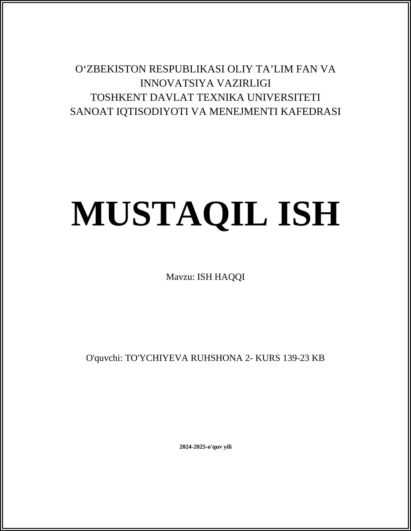 Ish haqqi 1
