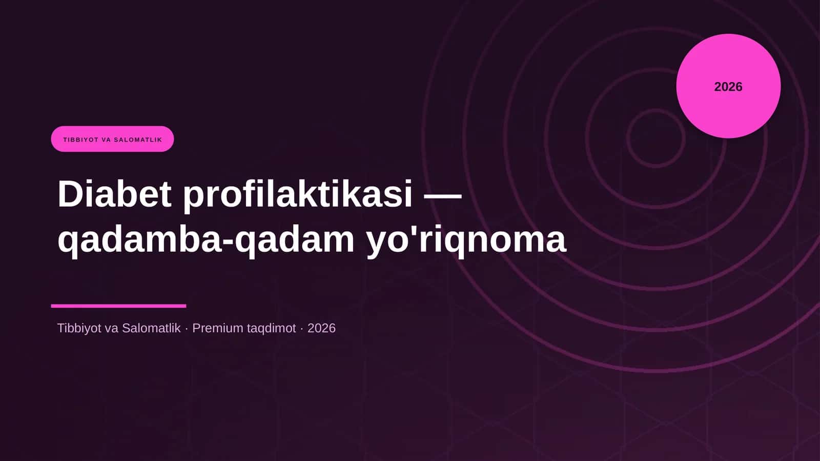 Diabet profilaktikasi — qadamba-qadam yo'riqnoma 1