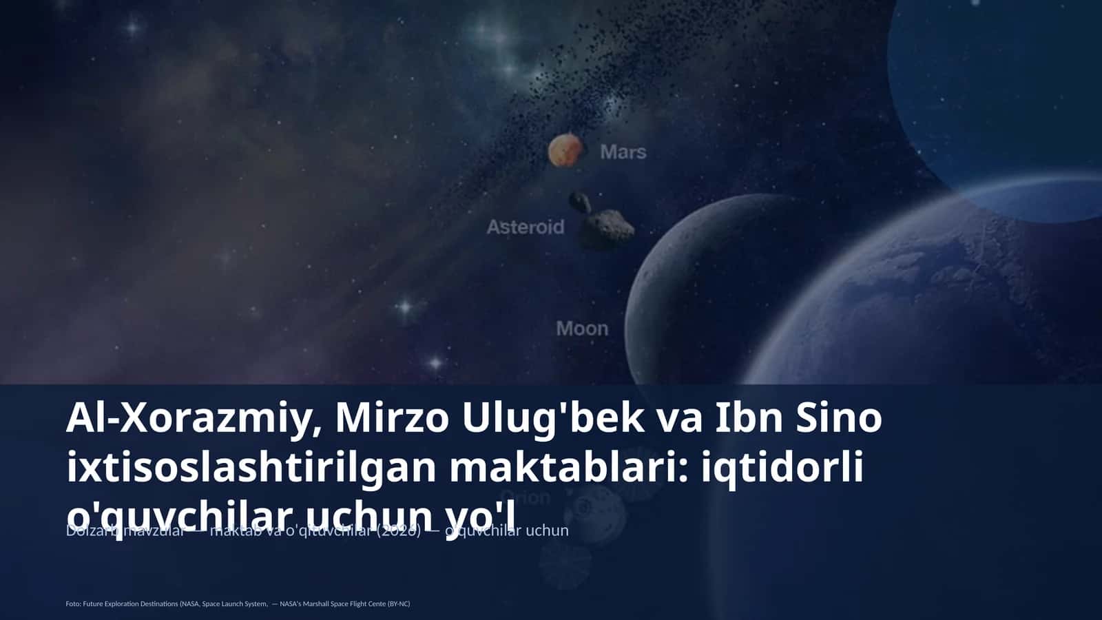 Al-Xorazmiy, Mirzo Ulug'bek va Ibn Sino ixtisoslashtirilgan maktablari: iqtidorli o'quvchilar uchun yo'l 1