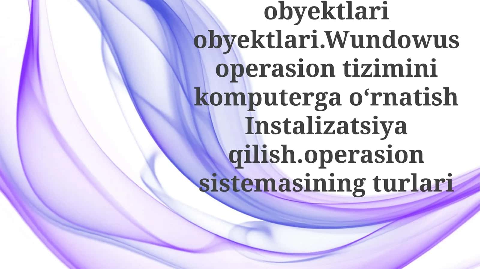 Windows OS Ob'ektlar 1