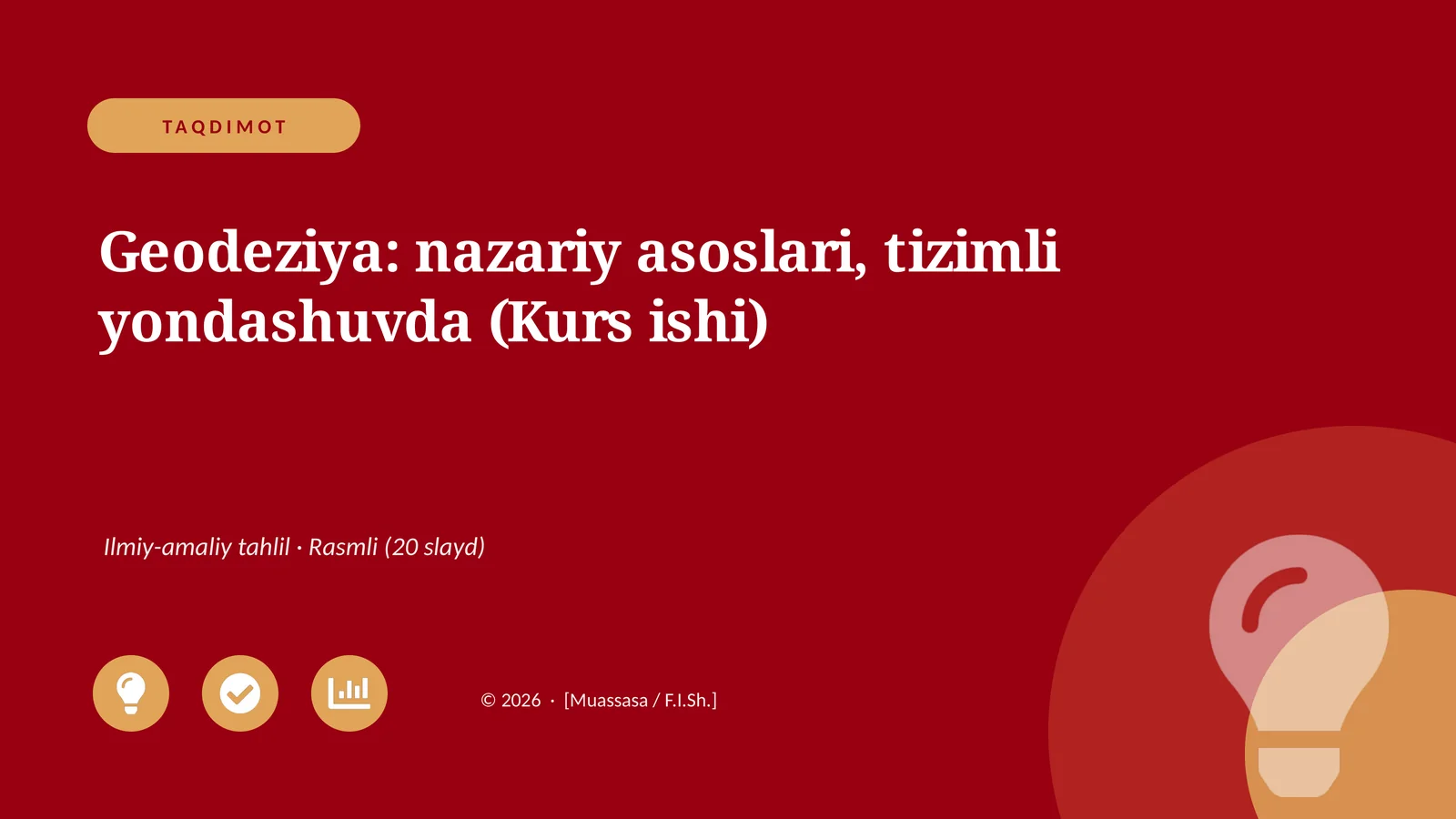 Geodeziya: nazariy asoslari, tizimli yondashuvda (Kurs ishi) 1
