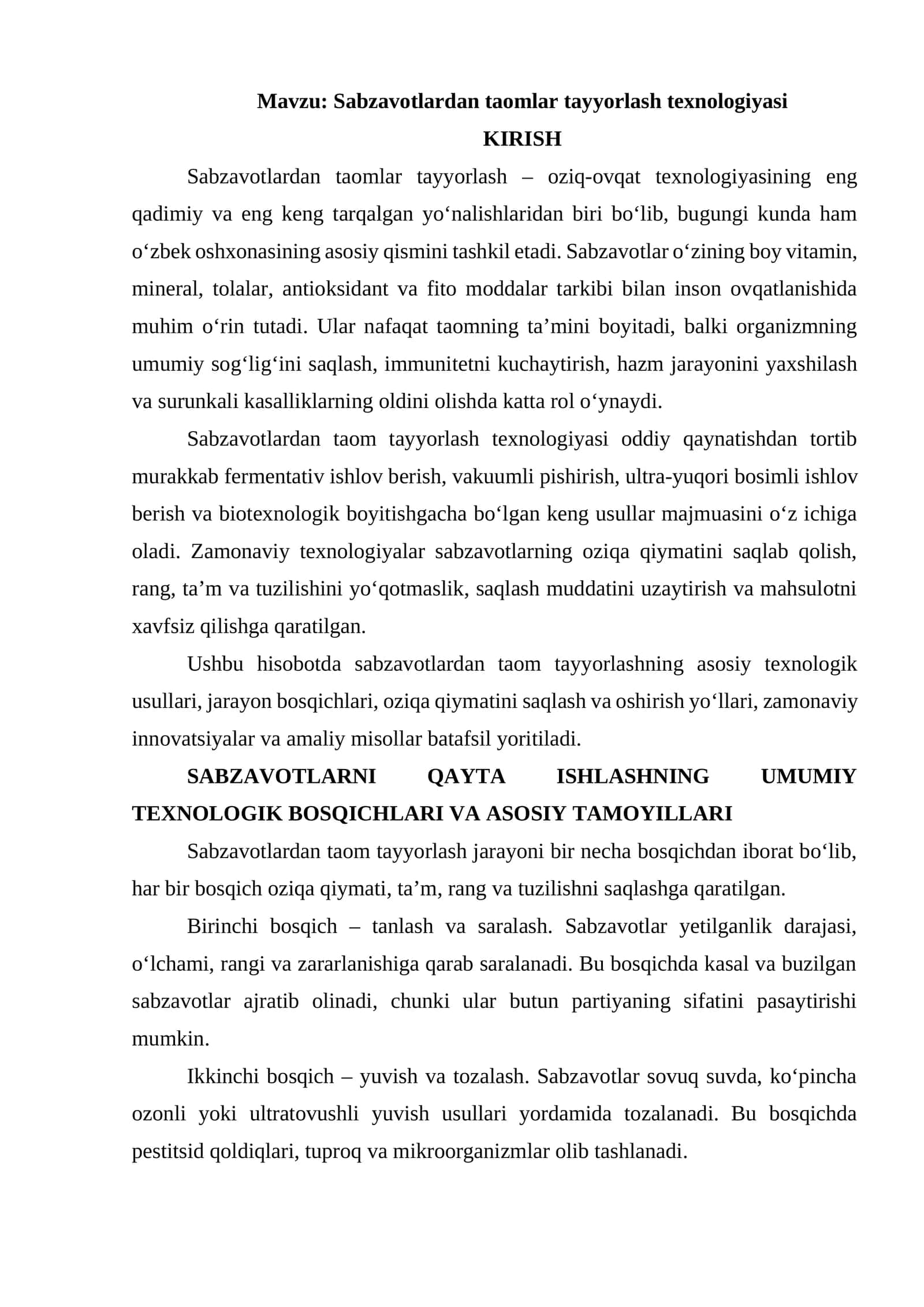 Sabzavotlardan taomlar tayyorlash texnologiyasi 1