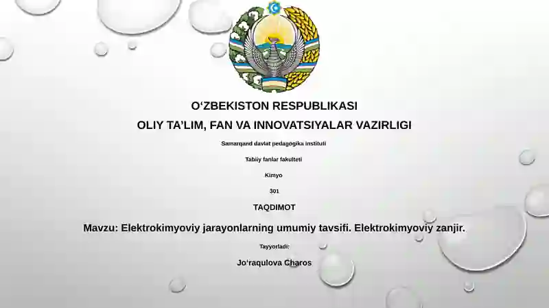 Elektrokimyoviy jarayonlar