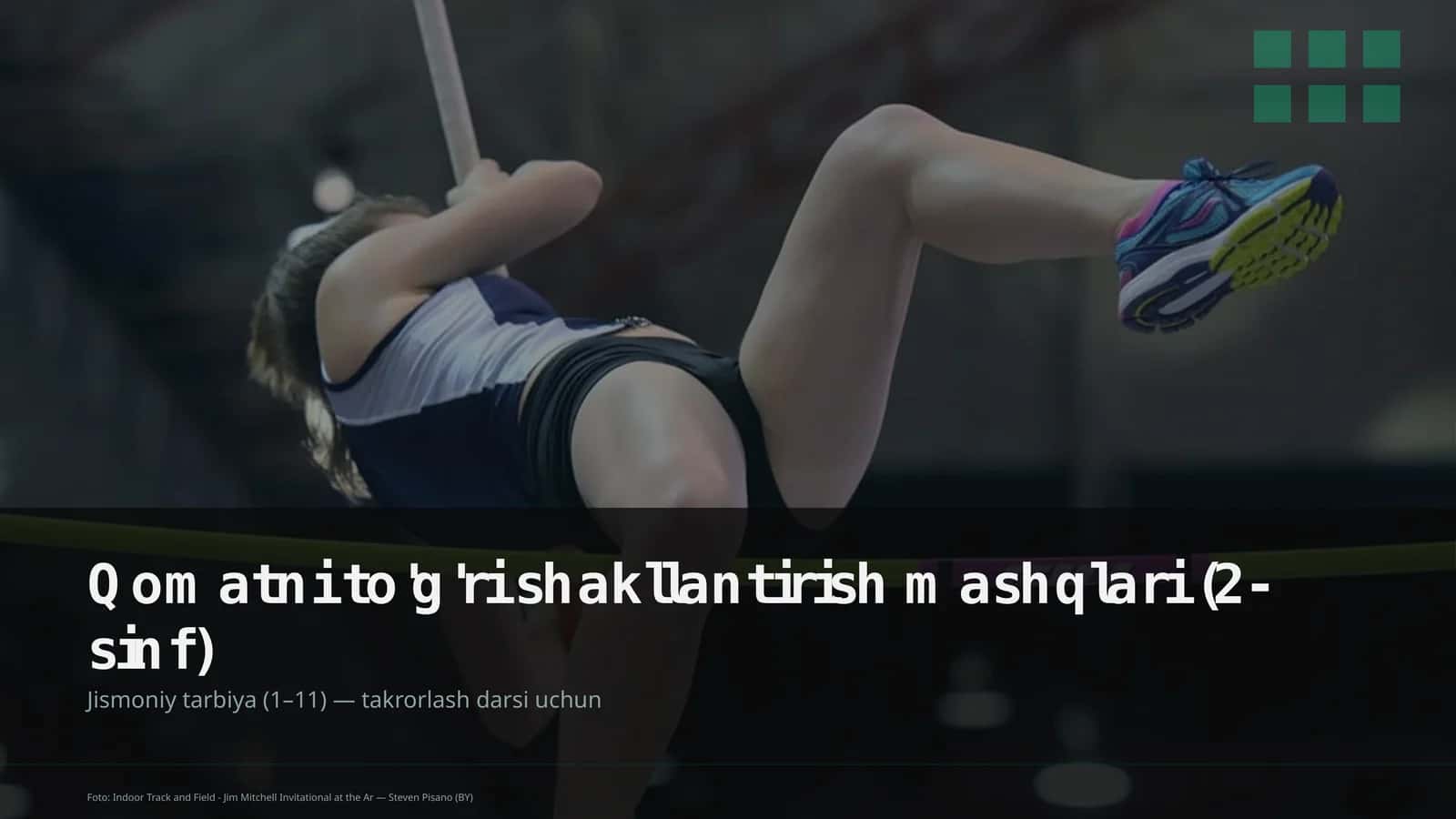Qomatni to'g'ri shakllantirish mashqlari (2-sinf) 1