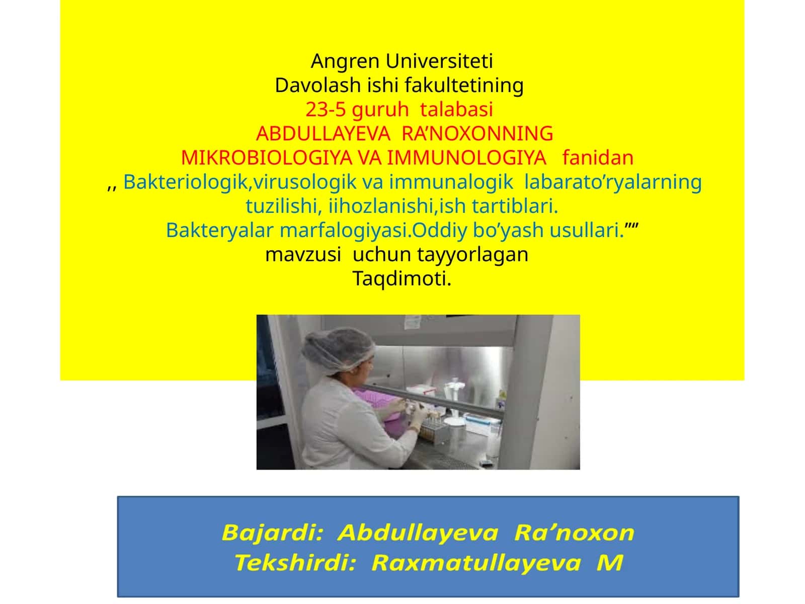 Bakteriologik Laboratoriya Tuzilishi 1