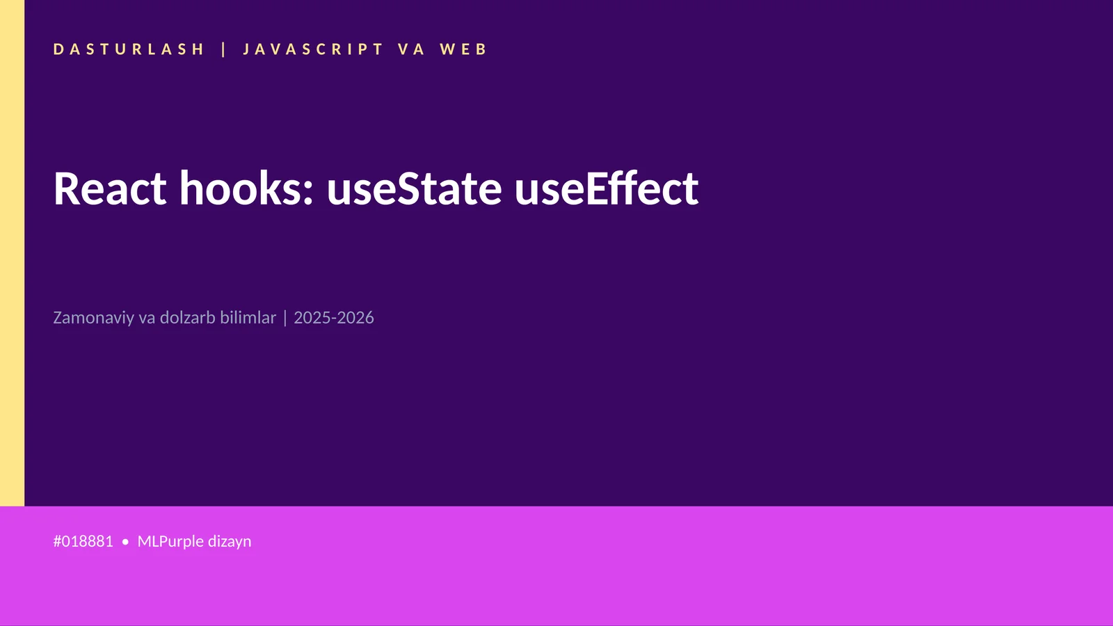 React hooks: useState useEffect 1