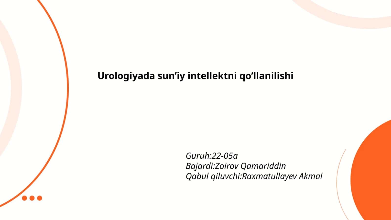 Urologiyada sun’iy intellektni qo’llanilishi 1