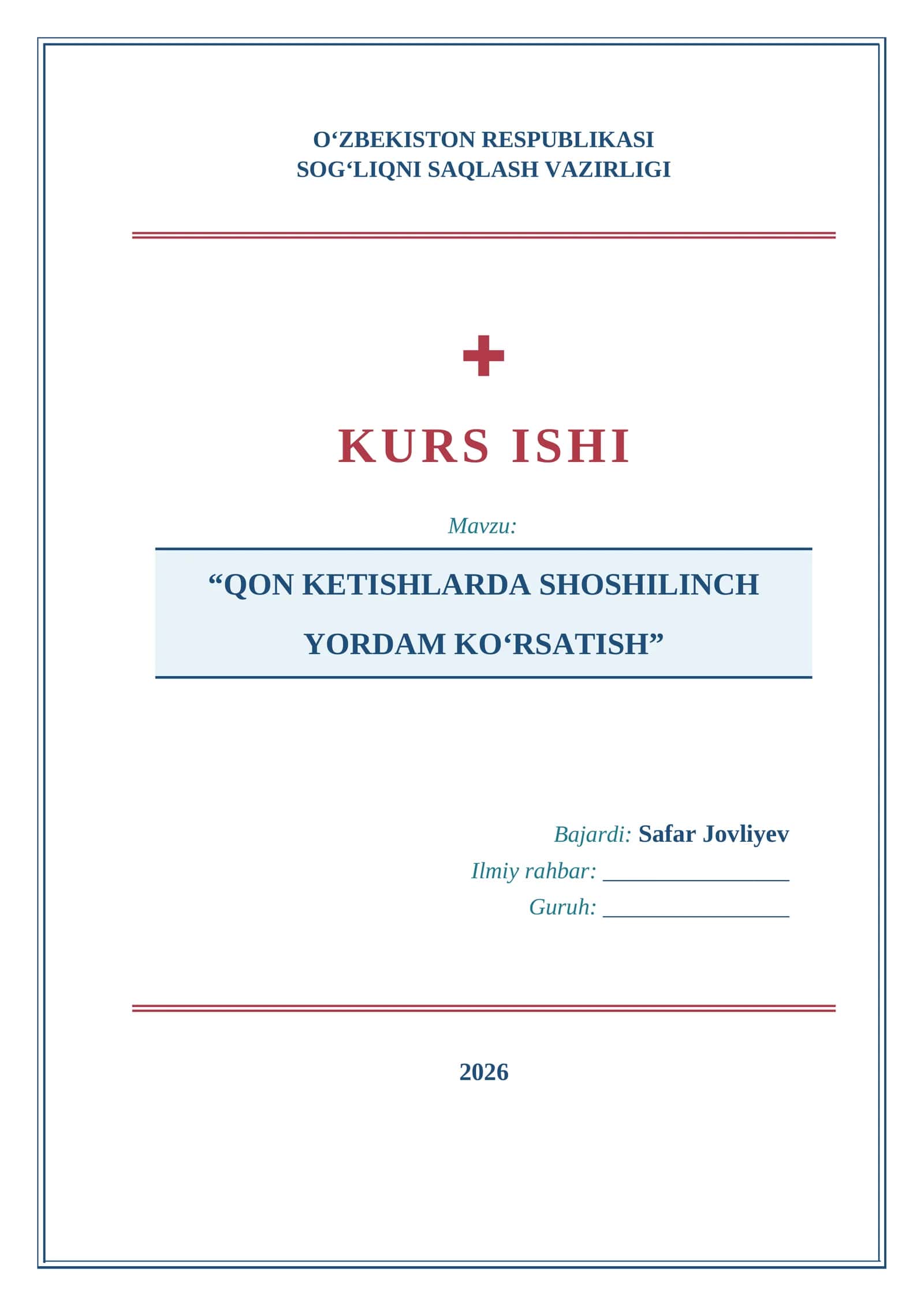 QON KETISHLARDA SHOSHILINCH YORDAM KO‘RSATISH 1