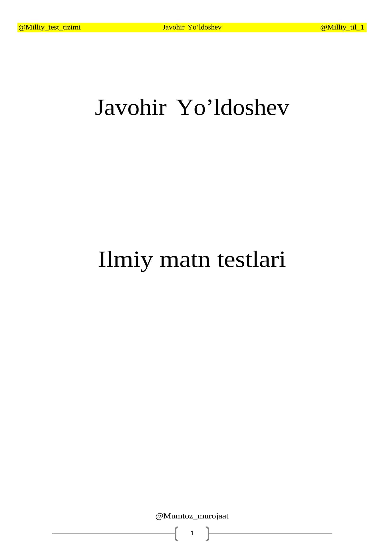 Ilmiy matn testlari 1
