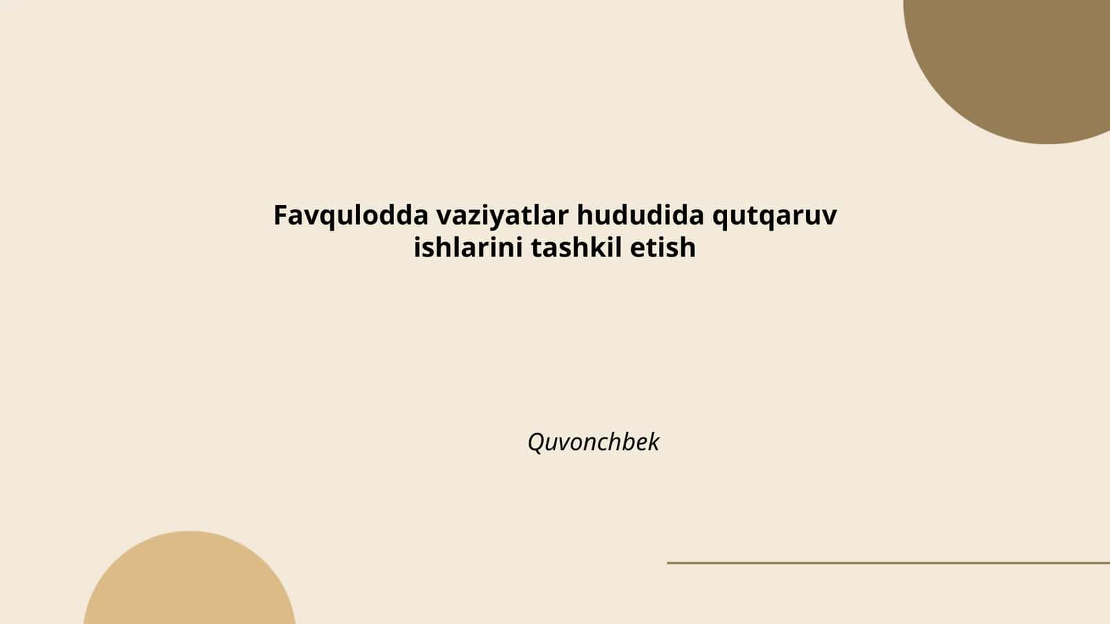 Favqulodda vaziyatlar hududida qutqaruv ishlarini tashkil etish 1