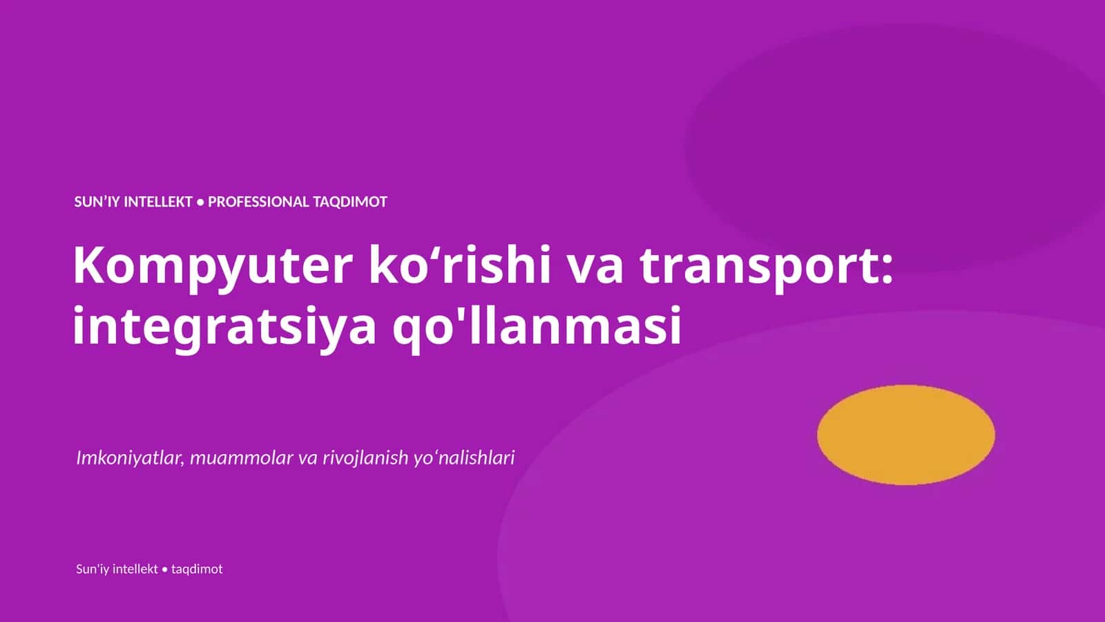Kompyuter koʻrishi va transport: integratsiya qo'llanmasi 1