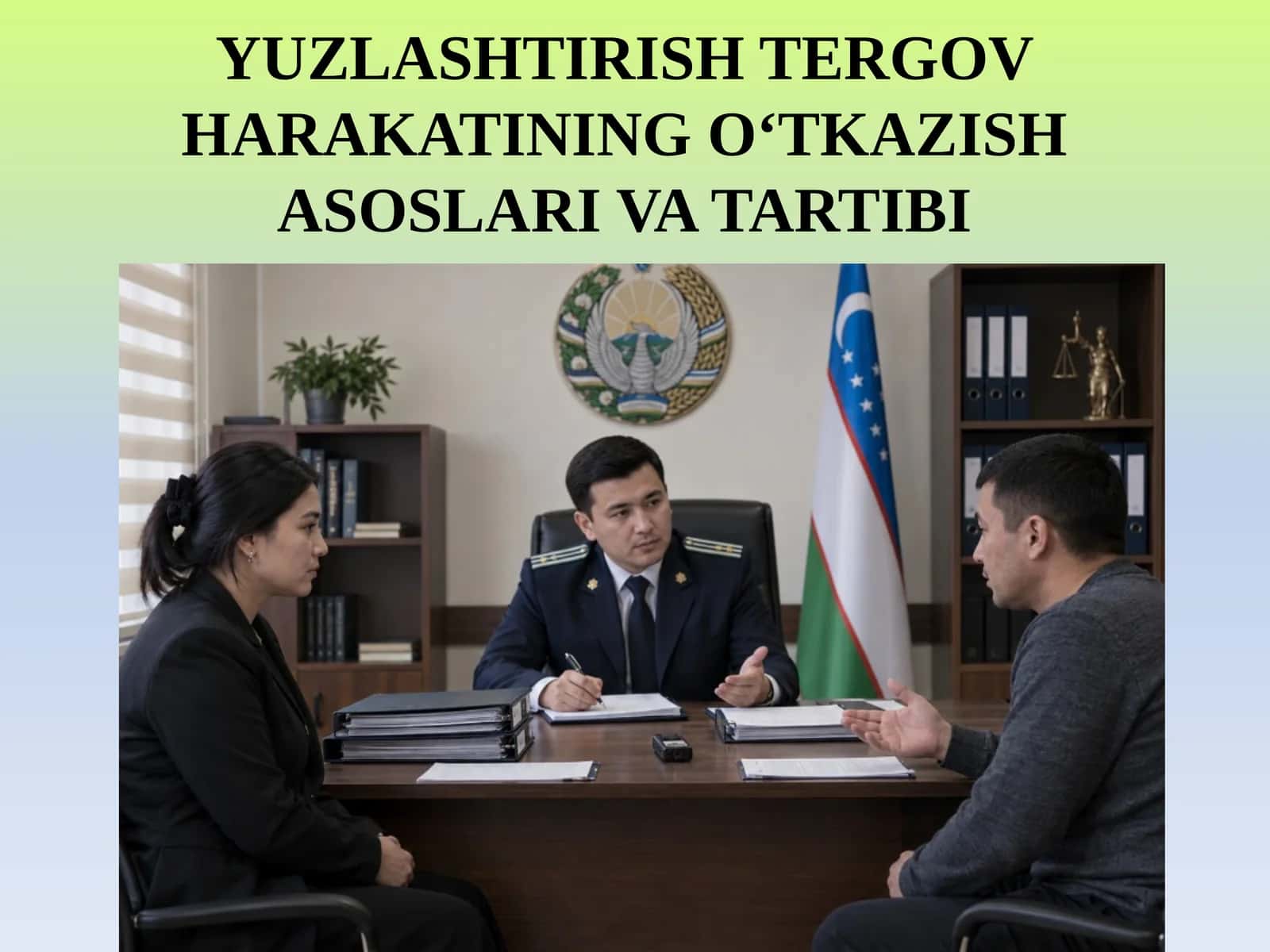 YUZLASHTIRISH TERGOV HARAKATINING O‘TKAZISH ASOSLARI VA TARTIBI 1