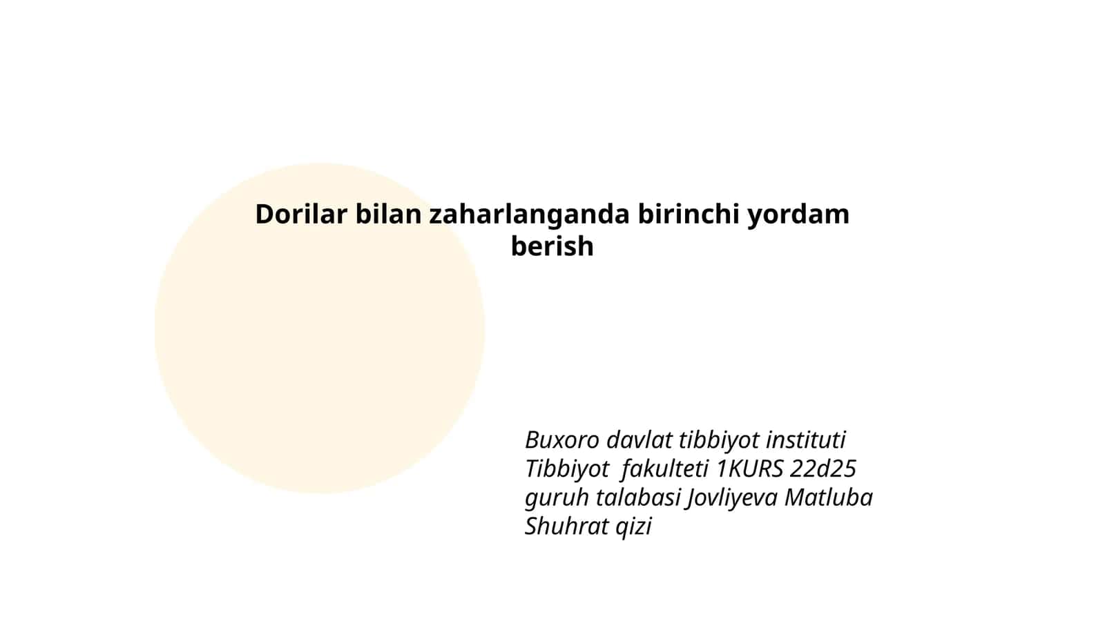 Zaharlanganda birinchi yordam 1