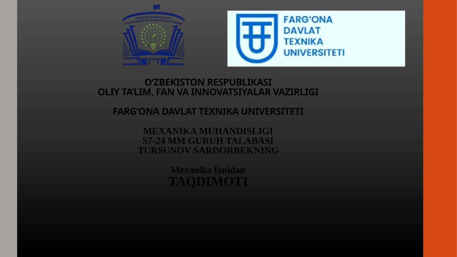 Mexanizmlarni kinematik tahlil qilish 1