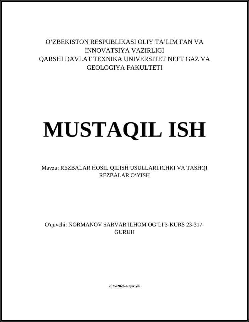 REZBALAR HOSIL QILISH USULLARI.ICHKI VA TASHQI REZBALAR OʻYISH 1