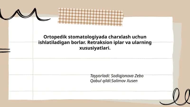 Ortopedik stomatologiyada charxlash uchun ishlatiladigan borlar 1