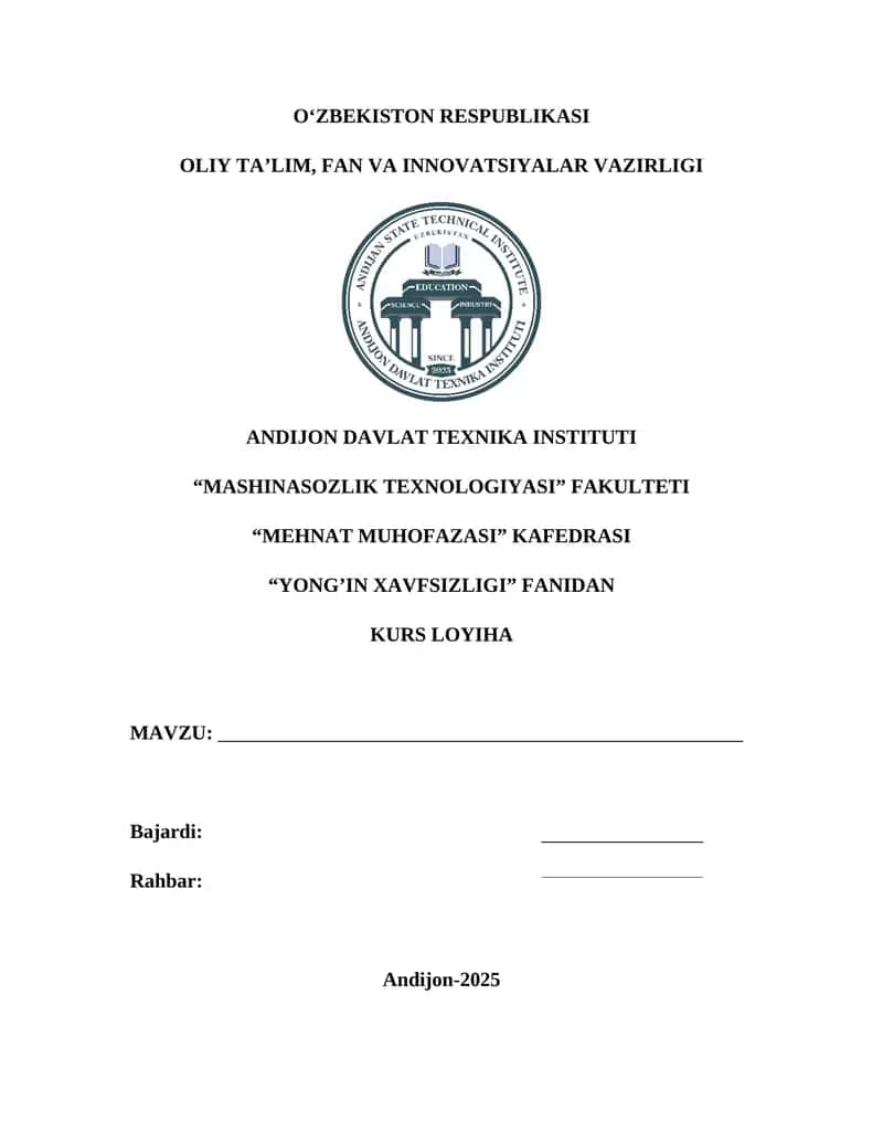 MASHINASOZLIK TEXNOLOGIYASI FAKULTETI 1