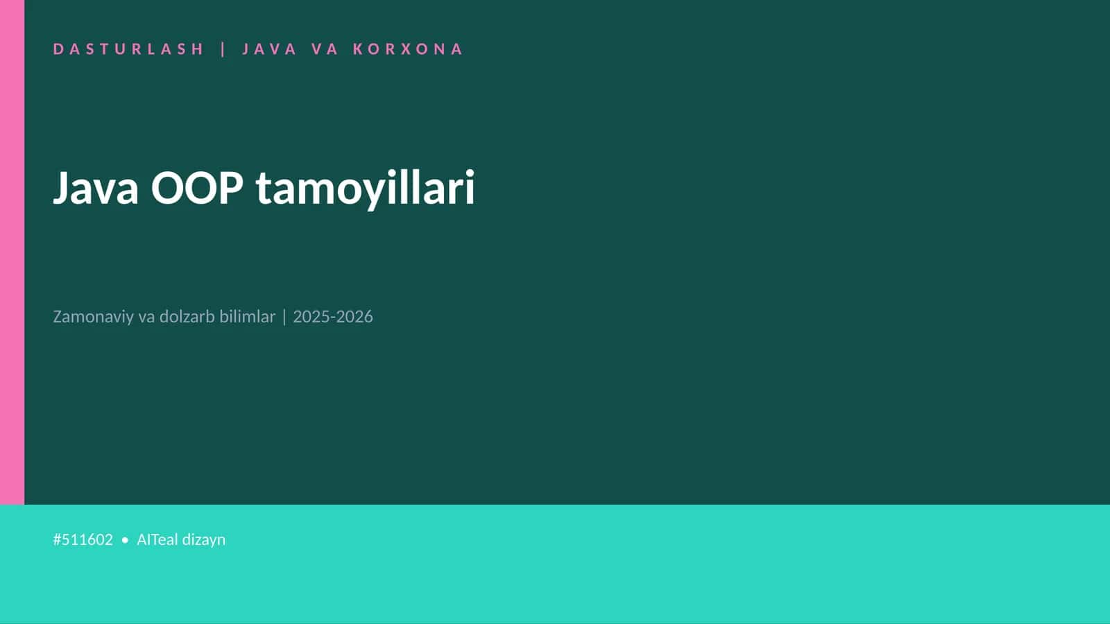 Java OOP tamoyillari 1