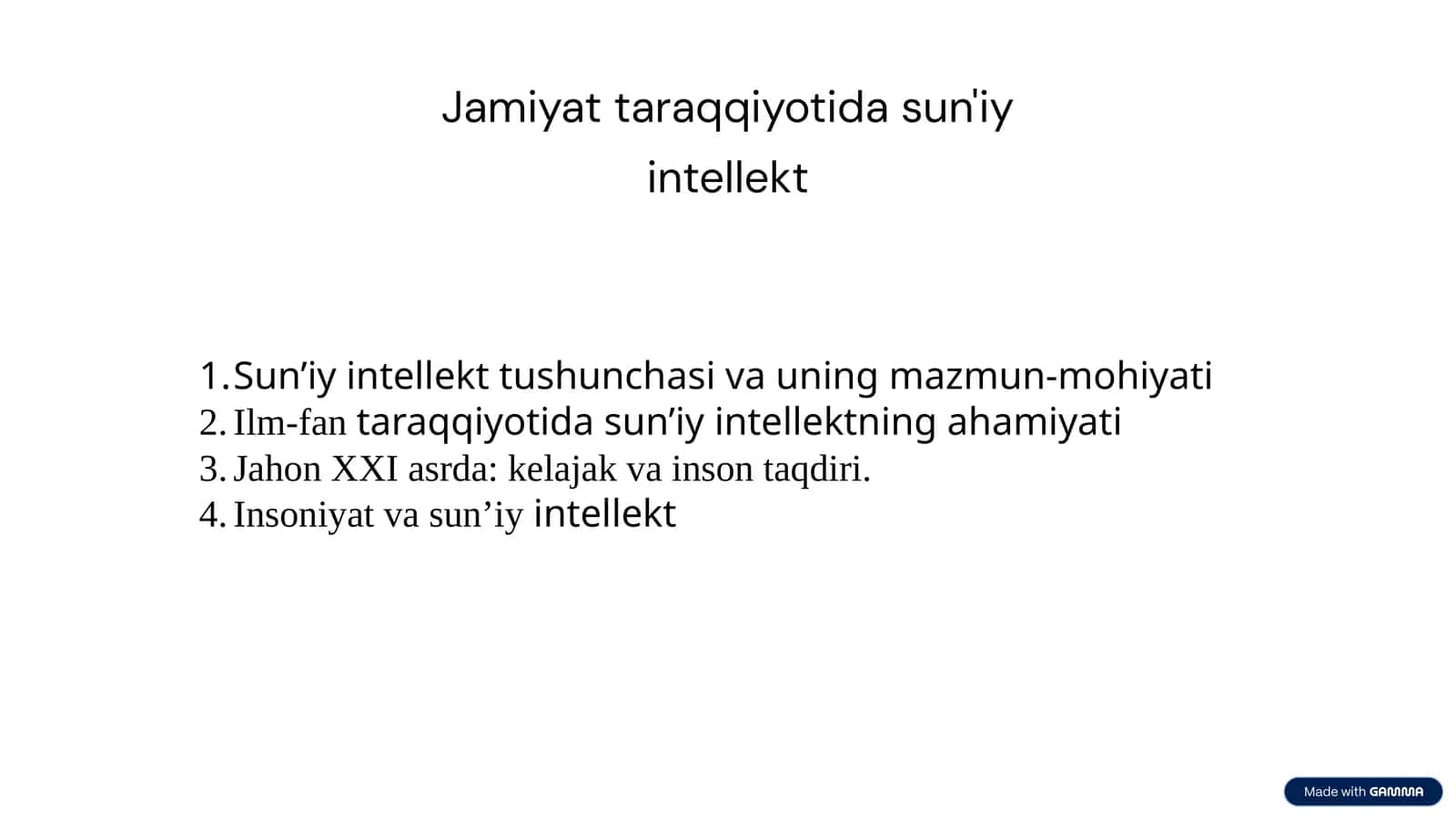 Sun'iy intellekt tushunchasi 1