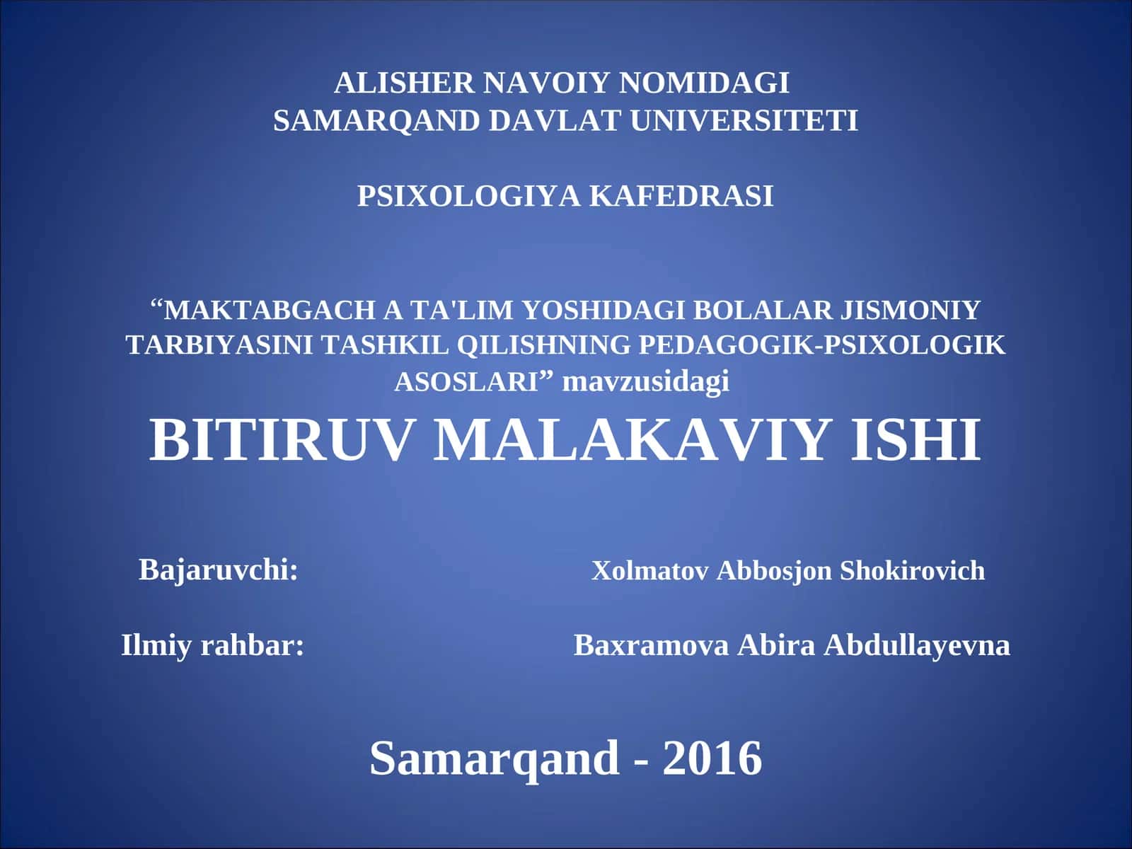 MAKTABGACH A TA'LIM YOSHIDAGI BOLALAR JISMONIY TARBIYASINI TASHKIL QILISHNING PEDAGOGIK-PSIXOLOGIK ASOSLARI 1