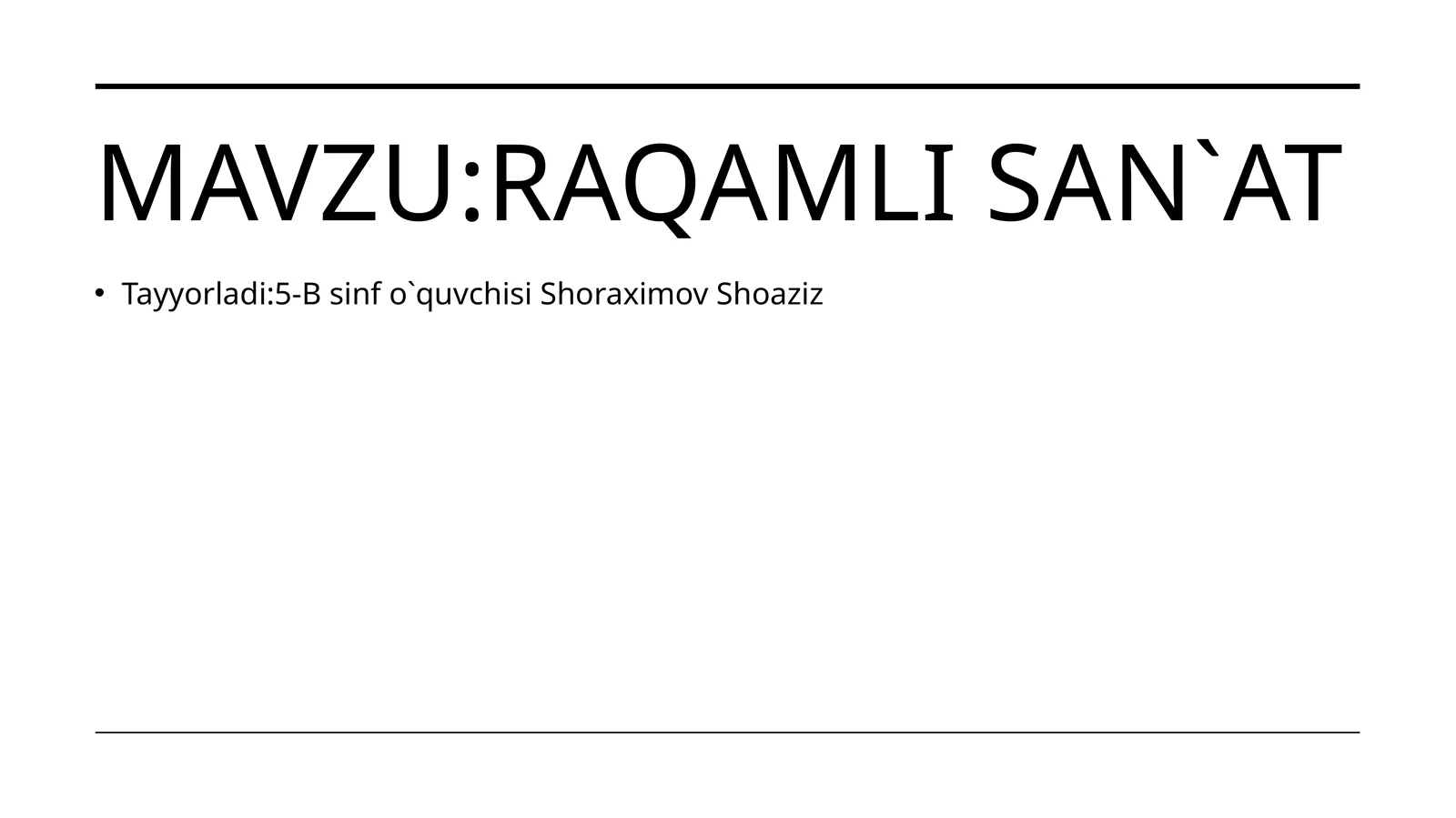 Raqamlisan`at 1