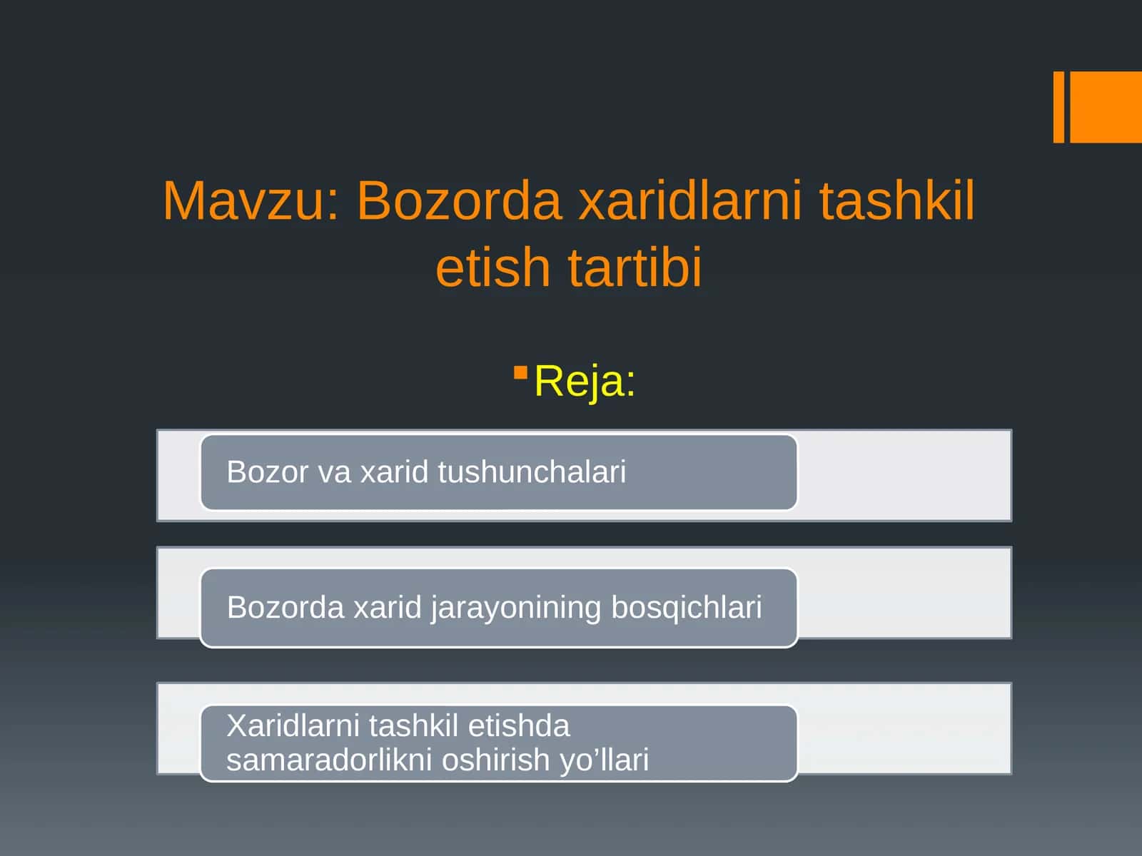 Bozor daharidlarni tashkiletishtartibi 1