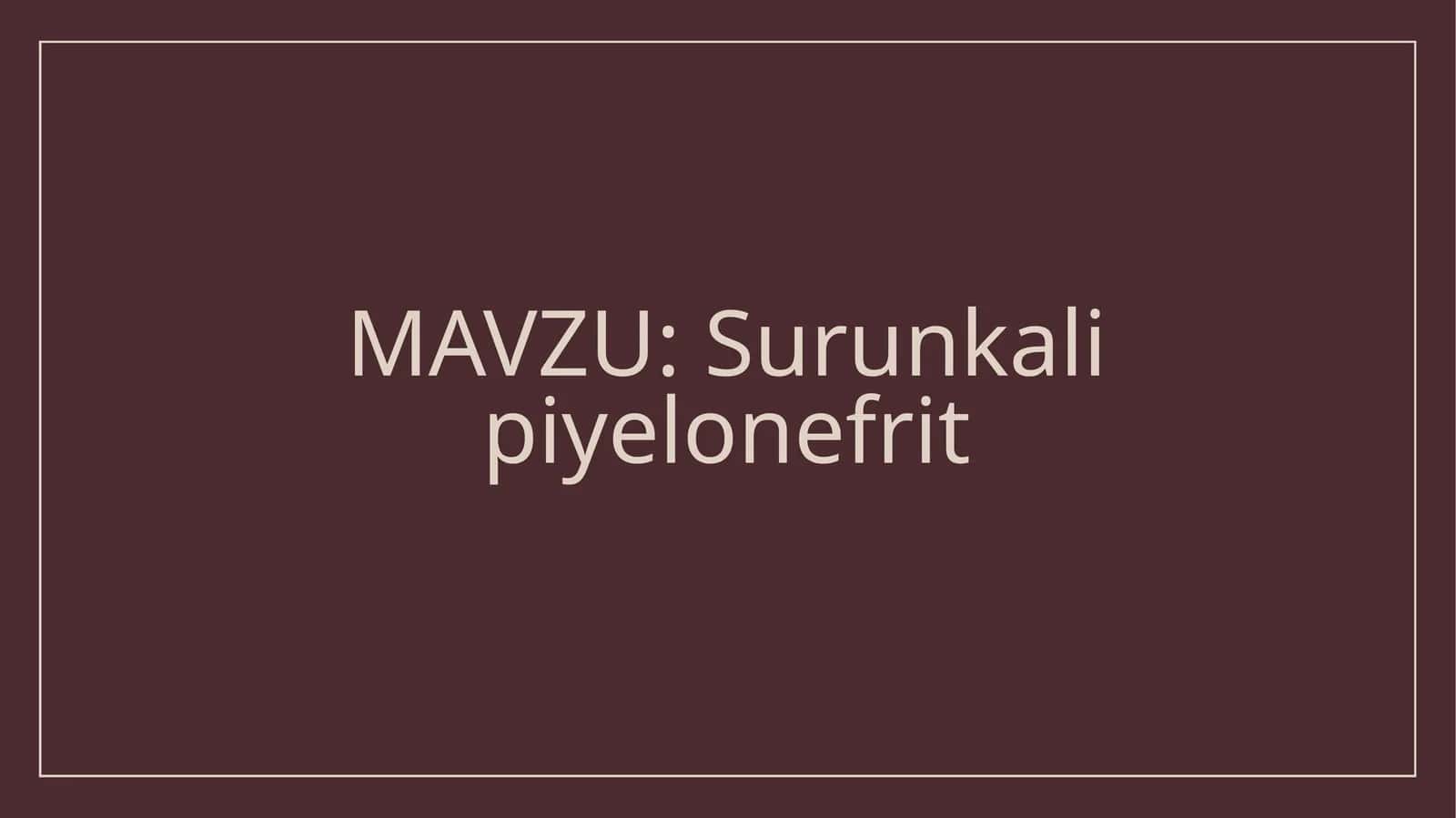 Surunkali piyelonefrit 1